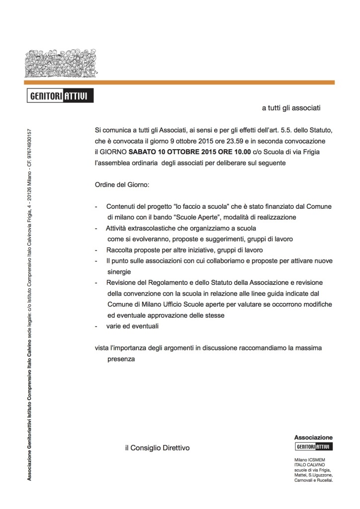 convocazione 10-10-2015