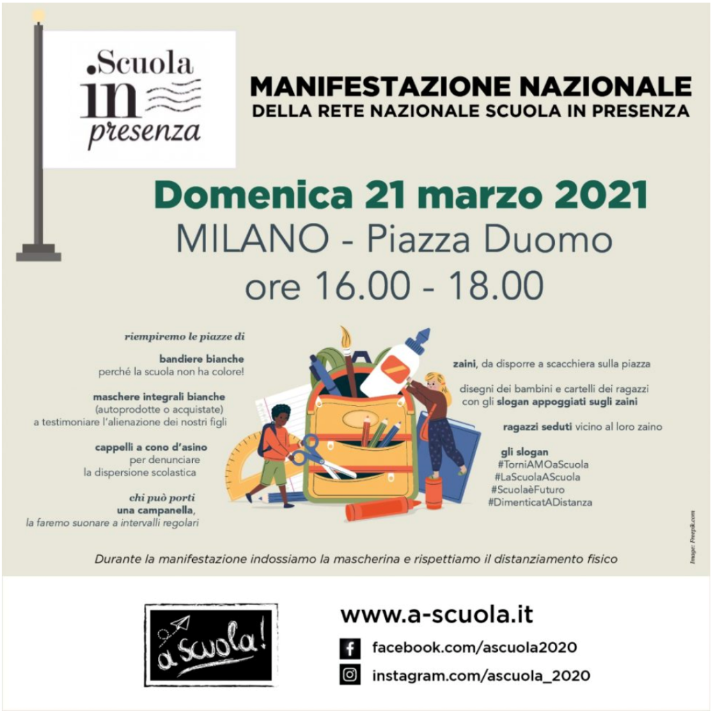 MANIFESTAZIONE NAZIONALE SCUOLE IN PRESENZA 21032021